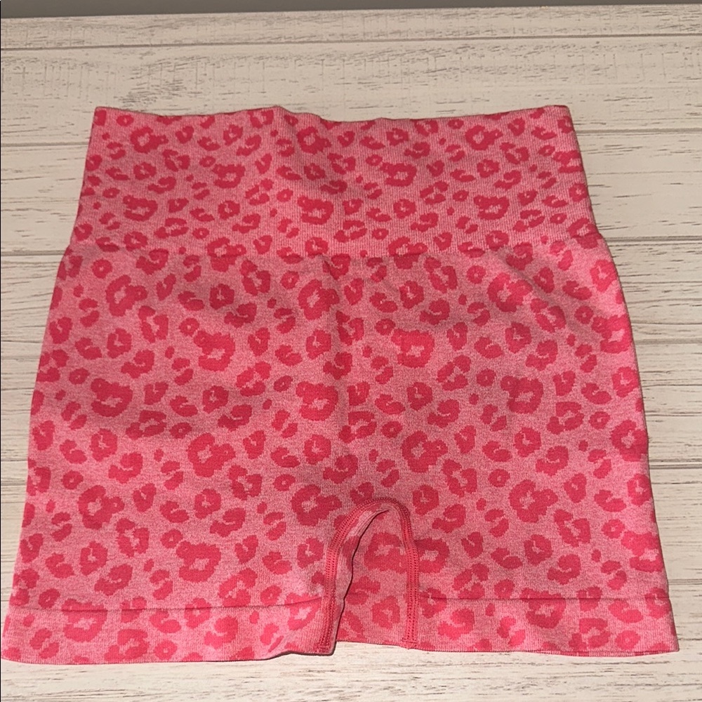 SHEIN Pink Leopard Print Bike Shorts